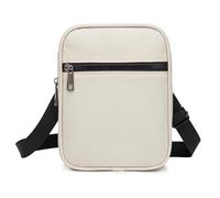 Borsa a tracolla da uomo a tracolla laterale piccola borsa da viaggio leggera con tracolla regolabile per uso quotidiano, shopping, lavoro, Borsa a tracolla da uomo beige, S, casual
