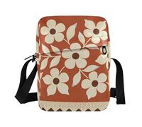 Borsa a tracolla da uomo a tracolla Piccole borse per le donne borse a tracolla borsa a tracolla regolabile per affari terracotta rosso bianco motivo floreale tribale