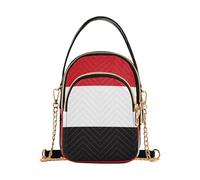 Borsa a tracolla da uomo alla moda con bandiera della Repubblica dello Yemen nero rosso con multi tasche borsa per le donne per le madri