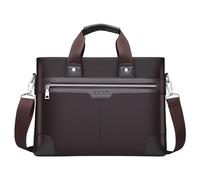 Borsa a tracolla da uomo Borsa a tracolla Borsa per computer in pelle multifunzionale con valigetta retrò in PU di grande capacità (Brown, One Size)