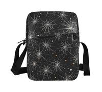 borsa a tracolla da uomo borsa a tracolla borse a tracolla borsa a tracolla per viaggio tracolla regolabile per sport all'aria aperta Web Spider nero scintillante