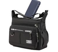 Borsa a tracolla da uomo, Borsa a tracolla da uomo - Borsa a tracolla a tracolla in tessuto Oxford impermeabile,Borsa a tracolla multifunzionale con cerniera e multistrato per chiavi, telefoni, portaf