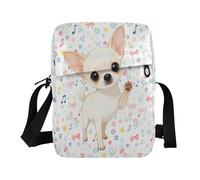 Borsa a tracolla da uomo borsa a tracolla da uomo borsa a tracolla regolabile per uso quotidiano all'aperto quotidiano - carino cane chihuahua bianco