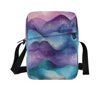 Borsa a tracolla da uomo borsa a tracolla da uomo Borse a tracolla da donna Tracolla regolabile per attività all'aperto quotidiane all'aperto tutti i giorni - Rosa foglia di tè viola scintillante