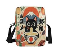 borsa a tracolla da uomo borse a tracolla da donna moda borse a tracolla borsa a mano per donna tracolla regolabile per scuola gatto mangiare ramen giapponese