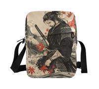 borsa a tracolla da uomo borse a tracolla da uomo borse a tracolla per le donne Borsa a tracolla per donna Tracolla regolabile per lo shopping Samurai giapponese Foglia d'acero Wave