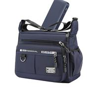 Borsa a tracolla da uomo, casual, Oxford, impermeabile, design messenger con grande capacità, organizzatore da viaggio con pratico stile per il lavoro scolastico e l'uso quotidiano, Blu scuro,