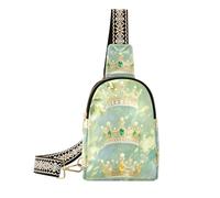 Borsa a tracolla da uomo con corona verde alla moda con pietre preziose borse impermeabili per le donne crossbody per il viaggio