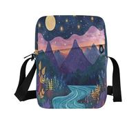 Borsa a tracolla da uomo con scena magica viola bohémien borse a tracolla per le donne piccole borse a tracolla regolabile per lavoro sport all'aria aperta