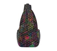 Borsa a tracolla da uomo con stampa labirinto, tracolla regolabile con tasche multiple per corsa, escursionismo, pendolarismo, uso quotidiano