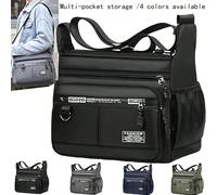 Borsa a tracolla da uomo con texture Oxford, con serratura con codice - Borsa a tracolla da motociclista alla moda con tasca per il telefono, chiusura con cerniera per l'uso quotidiano, borsa a tracol