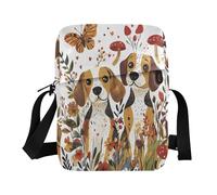 Borsa a tracolla da uomo con tracolla regolabile per lo shopping - Cartoon Beagle Dogs bianco carino