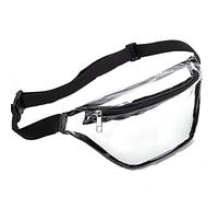 Borsa a tracolla da uomo da donna, piccola, trasparente, con cinturino regolabile, approvata dallo stadio, Nero , Taglia unica, Zaini da viaggio