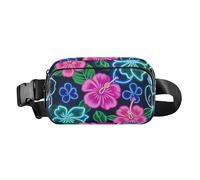 Borsa a tracolla da uomo d'affari alla moda con cinturino regolabile per viaggi, corsa, escursionismo, mandiles para mujer de cocina, fiore frangipani neon estivo, moderno, Fiore di Frangipanier Neon