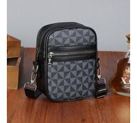 Borsa a tracolla da uomo, stile verticale, borsa a tracolla casual, borsa da viaggio e business in pelle PU, borsa a tracolla alla moda, borsa quadrata piccola. Cuore Nero,Maschera nera,Mulino a vento