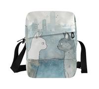 borsa a tracolla da uomo uomo a tracolla da donna borsa a tracolla borsa a mano per donna tracolla regolabile per sport all'aria aperta Acquerello Due gatti Profilo