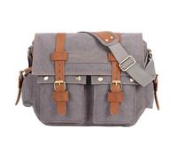 Borsa a tracolla da uomo vintage in tela e Satchel per la scuola e le ragazze adolescenti (grigio, A)