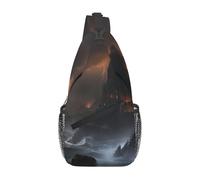 Borsa a tracolla da uomo, zaino da trekking, corsa sportiva, borsa da petto da uomo, borsa a tracolla modello Castle In The Waves