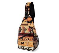 Borsa a tracolla da viaggio alla moda, con tracolla piccola, stile etnico nativo americano del sud-ovest, con cavallo e acchiappasogni, per donne e uomini.