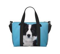 Borsa a tracolla da viaggio Border Collie, 41 cm x 29 cm x 15 cm, borsa da viaggio per la notte, borsa tote unisex, Nero , Taglia unica