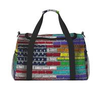 Borsa a tracolla da viaggio con bandiera arcobaleno sulla parete, borsa a tracolla, borsa a tracolla, borsa da lavoro, borsa hobo per tutti i giorni