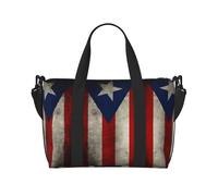 Borsa a tracolla da viaggio con bandiera di Puerto Rico, borsa tote stampata adatta per brevi viaggi e allenamenti in palestra