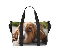 Borsa a tracolla da viaggio con cane che riposa, borsa tote con stampa adatta per brevi viaggi e allenamenti in palestra