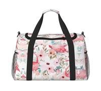 Borsa a tracolla da viaggio con fenicottero floreale e fenicottero, borsa a tracolla, borsa da lavoro, borsa hobo per tutti i giorni