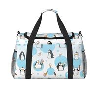 Borsa a tracolla da viaggio con pinguino, palloncino e fiocco di neve, da donna, da viaggio, borsa a tracolla, borsa da lavoro, borsa hobo per tutti i giorni
