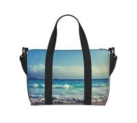 Borsa a tracolla da viaggio con stampa "Beach in Sunset Time", adatta per brevi viaggi e allenamenti in palestra