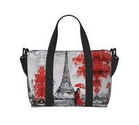 Borsa a tracolla da viaggio con stampa della Torre Eiffel di Parigi, adatta per brevi viaggi e allenamenti in palestra