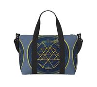 Borsa a tracolla da viaggio con stampa di calcoli geometrici matematici con cerniera, borsa casual per viaggi nel fine settimana e shopping in palestra, Nero , Taglia unica, Borsa da viaggio
