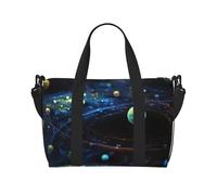 Borsa a tracolla da viaggio con stampa di pianeti dello spazio esterno, adatta per brevi viaggi e allenamenti in palestra