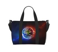 Borsa a tracolla da viaggio con stampa di pianeti spaziali, adatta per brevi viaggi e allenamenti in palestra