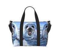 Borsa a tracolla da viaggio con stampa di sigillo di arpa, adatta per brevi viaggi e allenamenti in palestra