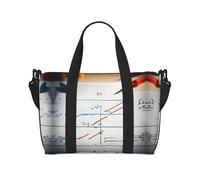Borsa a tracolla da viaggio con stampa matematica con cerniera, borsa casual per viaggi nel fine settimana e shopping in palestra, Nero , Taglia unica, Borsa da viaggio