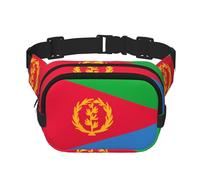 Borsa a tracolla da viaggio fitness con bandiera eritrea, alla moda e casual, marsupio quadrato a doppio strato, nero, taglia unica, Nero, One Size
