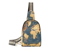Borsa a tracolla da viaggio impermeabile alla moda con mappa del mondo antica per il viaggio