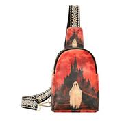 Borsa a tracolla da viaggio impermeabile da donna con castello vampiro gotico alla moda per il pacchetto di giorno, Castello di vampiri gotico, 1 size