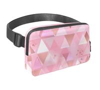 Borsa a tracolla da viaggio per uomini e donne, ideale per corsa, passeggiate, escursioni e ciclismo, triangolo blu geometrico, Multicolore#04, 1.5x9.0x5.9in/4x23x15cm