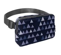 Borsa a tracolla da viaggio per uomini e donne, ideale per corsa, passeggiate, escursioni e ciclismo, triangolo blu geometrico, Multicolore#07, 1.5x9.0x5.9in/4x23x15cm