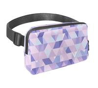 Borsa a tracolla da viaggio per uomini e donne, ideale per corsa, passeggiate, escursioni e ciclismo, triangolo blu geometrico, Multicolore#02, 1.5x9.0x5.9in/4x23x15cm