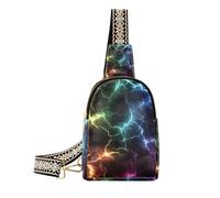 Borsa a tracolla da viaggio robusta da viaggio per borsa a tracolla da donna per zaino da giorno, Fulmine colorato nero, 1 size