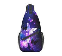 borsa a tracolla dai colori vivaci con farfalla luminosa, borsa a tracolla sul petto con imbracatura da uomo e da donna, utilizzata per il tempo libero e i viaggi