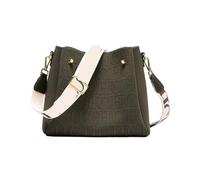 Borsa a tracolla dal design elegante con lettere Sense, coulisse, borsa da donna di marca, moda casual(Beige)