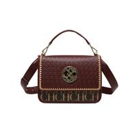 Borsa a tracolla dal design solido da donna in rilievo con lettera scura classica alla moda di marca lusso squisita(230609-M43-WVINE)