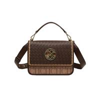 Borsa a tracolla dal design solido da donna in rilievo con lettera scura classica alla moda di marca lusso squisita(230609-M43-KHAKI)