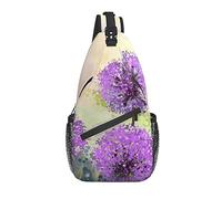 Borsa a tracolla Dandelions Flower Purple Oil Painting Escursionismo Daypack Crossbody Shoulder Backpack Travel Chest Pack for Men Women