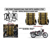Borsa a tracolla Desert Storm "Coppia con supporto sella per Royal Enfield Cl...