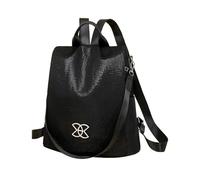 Borsa a tracolla di grande capacità: zaino con tracolla regolabile da donna, design antifurto, spazioso per viaggi e viaggi | Trasporto multiuso per snack, libri, computer porta, Black Sequins